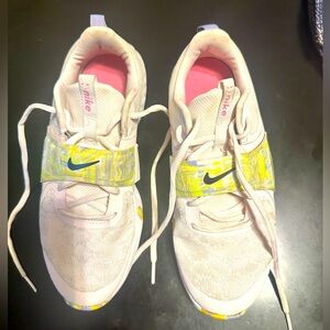 Nike Off White Women Walking Training Athletic Lace & Velcro Closure Shoes 8.5